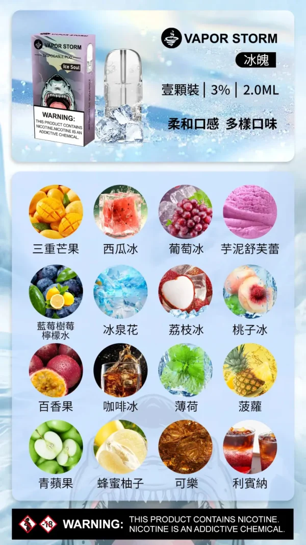20240318211631.webp 【買6贈主機】【Vapor Storm】五代通用煙彈|2ml天花板 陶瓷網芯|台灣現貨