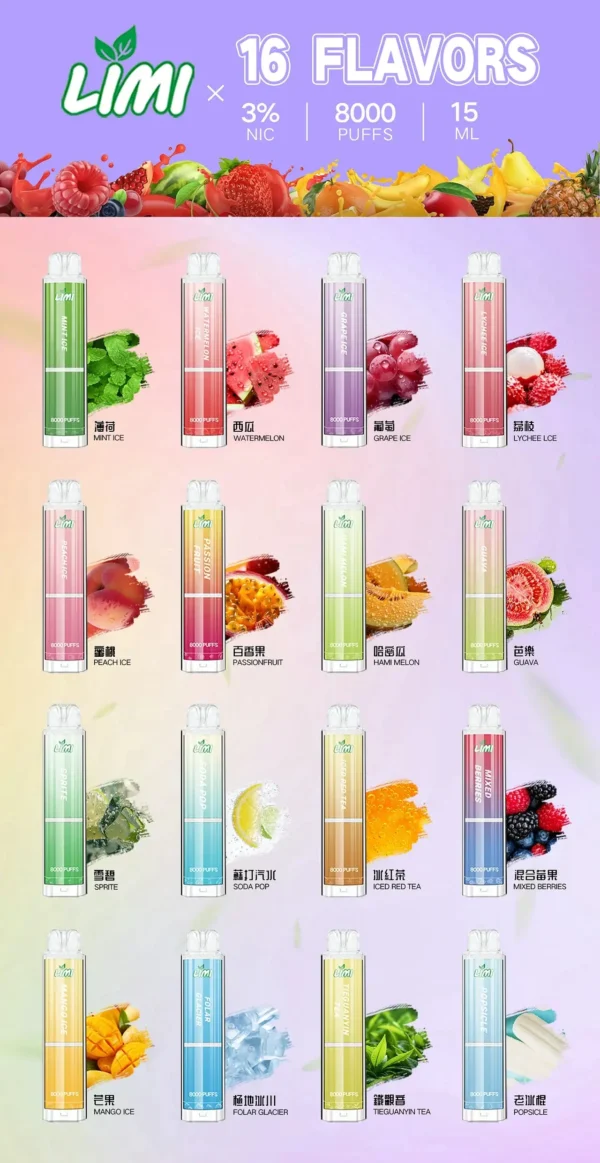 5cf39d64708a80059551a64793f0a4a7.webp 【LIMI】8000口一次性小煙|15ml容量天花板|台灣現貨秒發