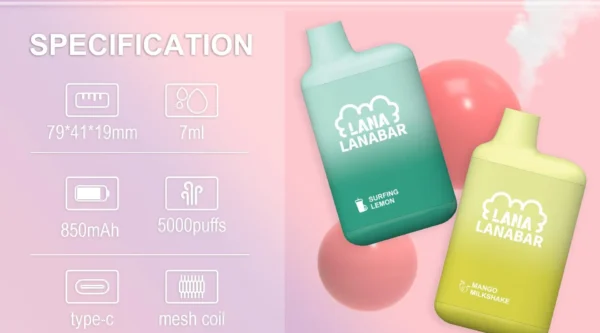 【LANA】5000口拋棄式小煙｜Mesh網芯頂級還原｜台灣當日出貨