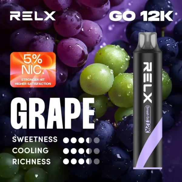 Grape-5.webp 【RELX Smash Go】12000口一次性小煙|15ml巨量5%強勁擊喉|台灣現貨