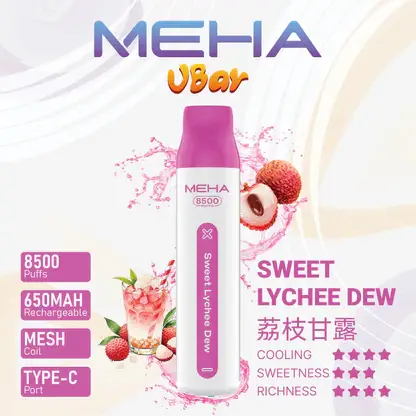 MEHA-8500口-VBar小白條-12.webp 【MEHA魅嗨】小白條8500口一次性小煙|3%丁鹽平順擊喉感|現貨免運專區