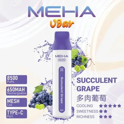 MEHA-8500口-VBar小白條-7.webp 【MEHA魅嗨】小白條8500口一次性小煙|3%丁鹽平順擊喉感|現貨免運專區