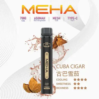 MEHA-XBAR-拋棄式-7000口小黑條-1.webp 【MEHA XBAR 魅嗨】小黑條7000口拋棄式小煙|3%丁鹽強勁擊喉|台灣現貨免運