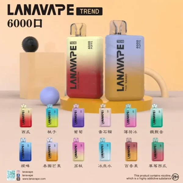 image.webp 【LANA】6000口拋棄式電子煙|550mAh長效續航快充|台灣現貨秒發免運