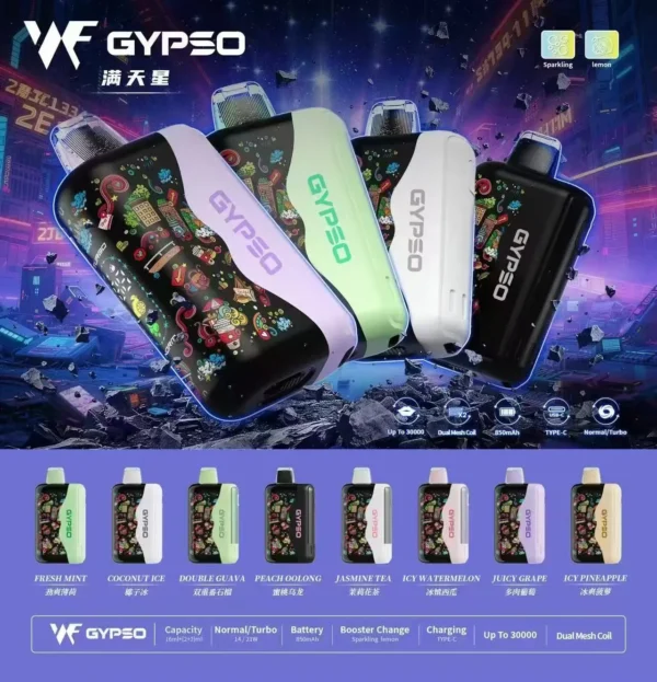 1784382383922 【GYPSO 滿天星】30000口拋棄式電子煙|18ml巨量油艙 × Dual Mesh雙網芯|台灣現貨秒發