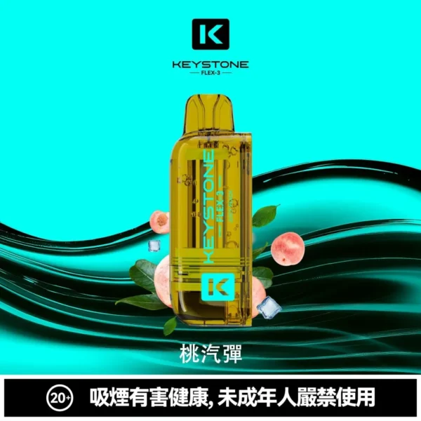 買一盒煙彈送主機【KEYSTONE FLEX-3 鑰石】25000口換彈式電子煙套裝｜15ml透明油艙 × 三段功率調節｜台灣現貨秒發