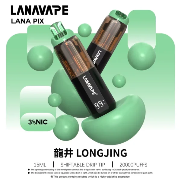 LANA-PIX-閃光彈-一次性20000口-龍井 【LANA PIX 閃光彈】20000口拋棄式電子煙|15ml巨量儲油 × Mesh網芯爆汁口感|台灣現貨秒發
